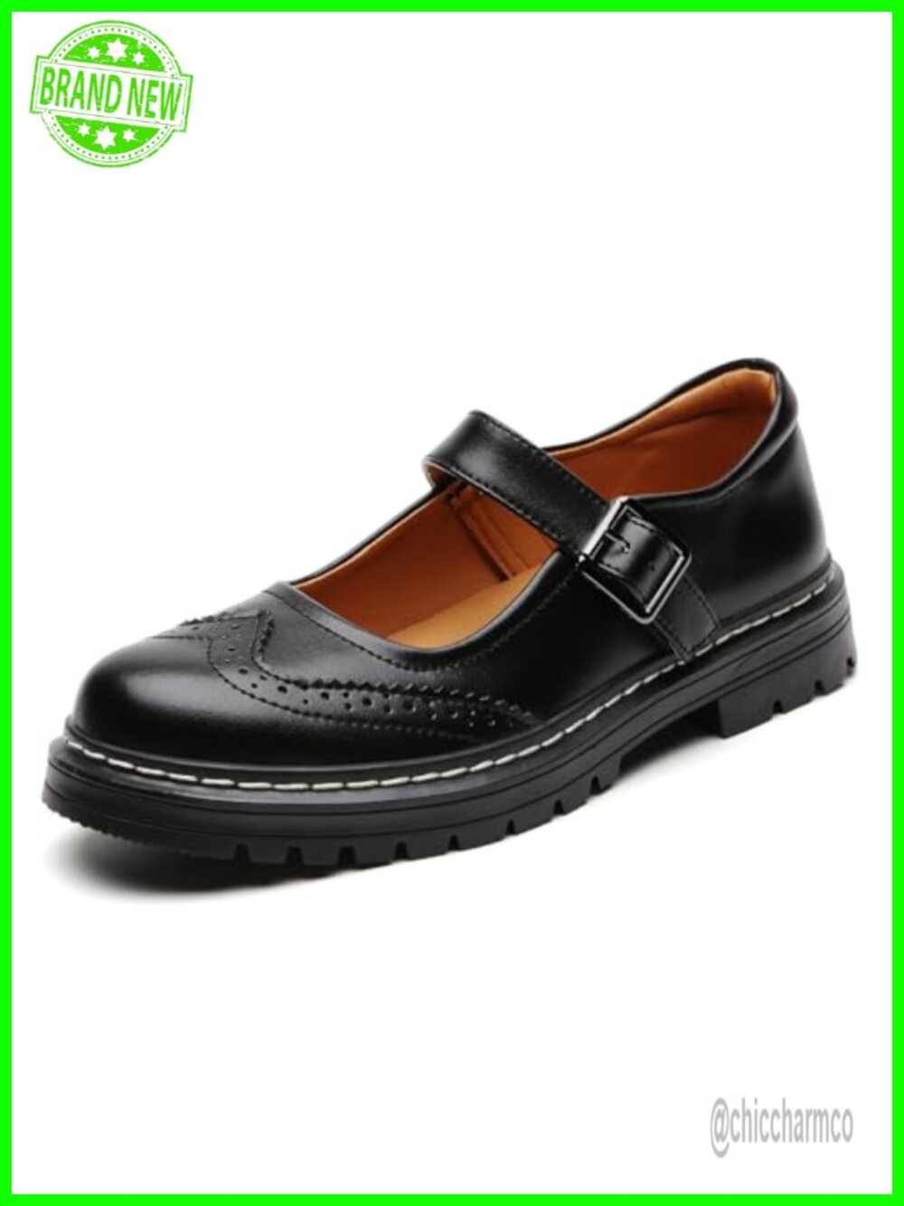 Women's Platform Mary Jane Shoes Non-Slip Dress Oxfords Faux Leather